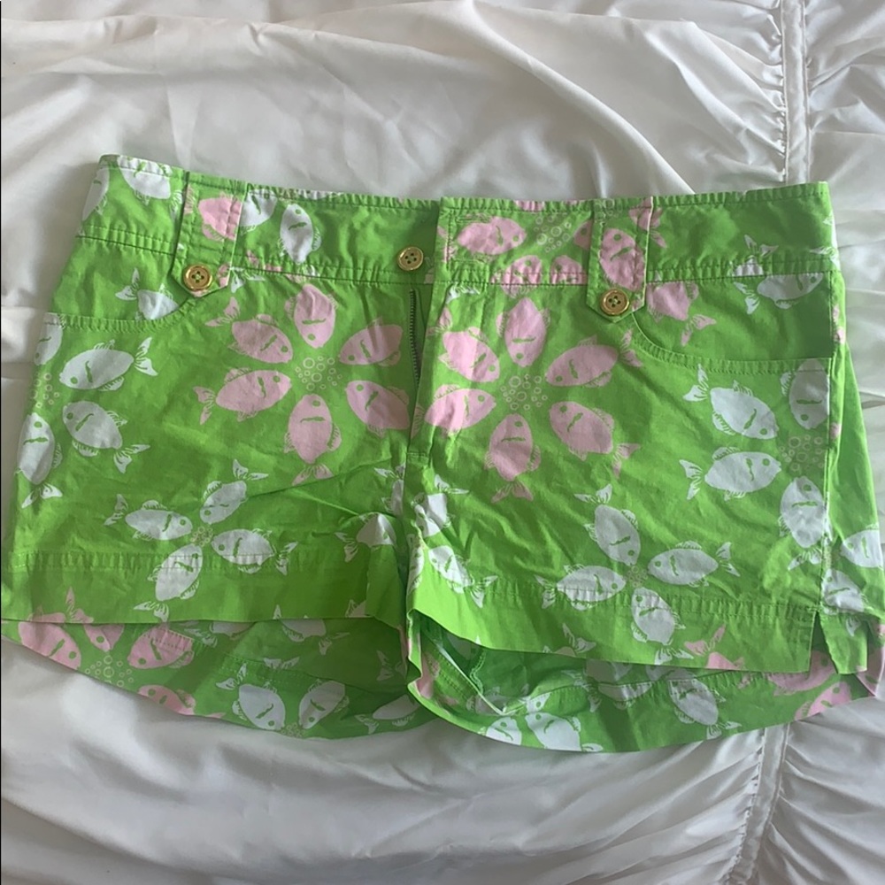 Lilly Pulitzer green pink and white shorts